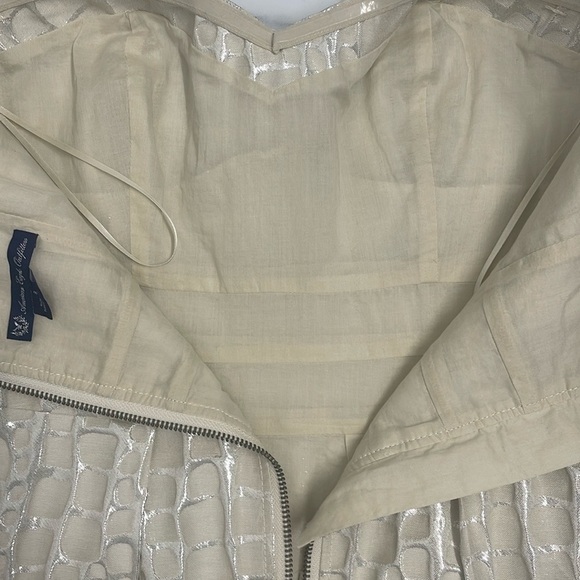 American Eagle Outfitters Cream /Silver Strapless A-line Dress - Picture 8 of 9